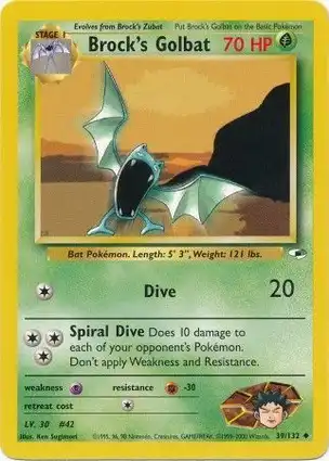 Brock's Golbat 39/132 Gym Heroes