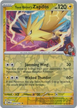 Team Rocket's Zapdos 070/182 Destined Rivals