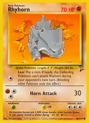 Rhyhorn 90/130 Base Set 2