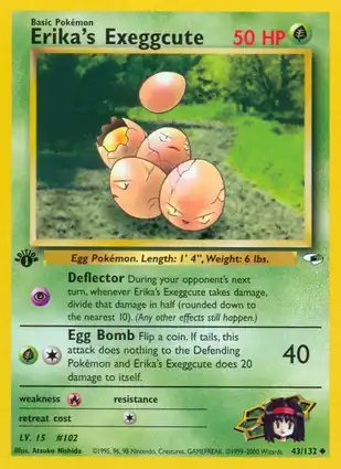 Erika's Exeggcute 43/132 Gym Heroes 1st Edition
