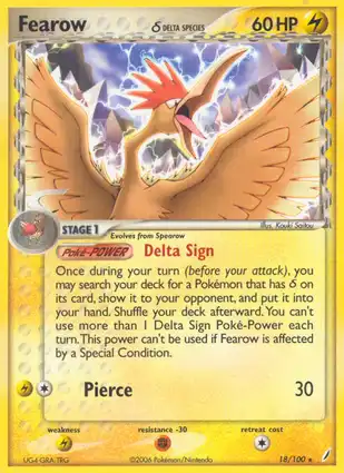 Fearow 18/100 EX Crystal Guardians