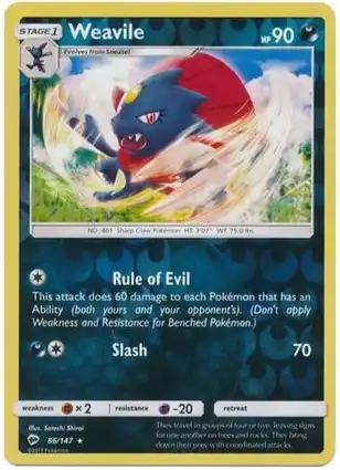 Weavile 86/147 Burning Shadows