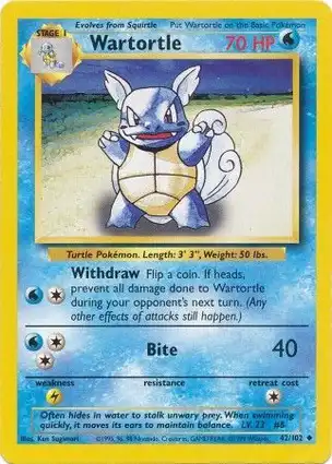 Wartortle 42/102 Base Set Unlimited