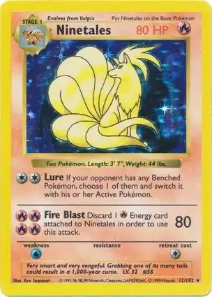 Ninetales 12/102 Base Set Shadowless