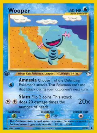 Wooper 82/111 Neo Genesis 1st Edition
