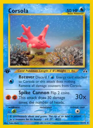 Corsola 37/75 Neo Discovery 1st Edition