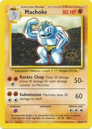 Machoke 34/102 Base Set Unlimited