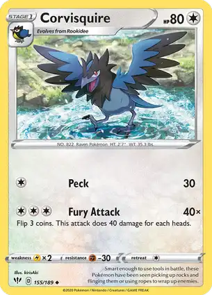 Corvisquire 155/189 Darkness Ablaze
