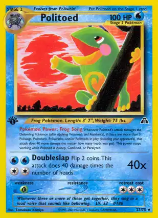 Politoed 27/75 Neo Discovery 1st Edition