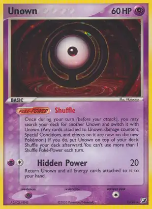 Unown O/28 EX Unseen Forces