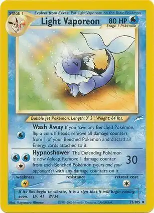 Light Vaporeon 52/105 Neo Destiny