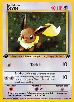 Eevee 55/82 Team Rocket 1st Edition