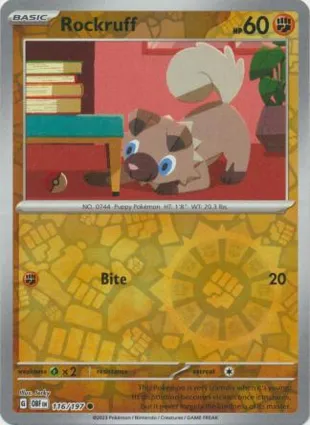 Rockruff 116/197 Obsidian Flames