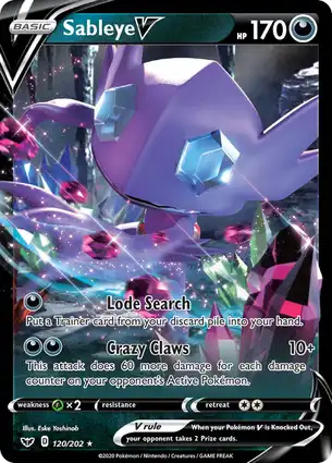 Sableye V 120/202 Sword & Shield