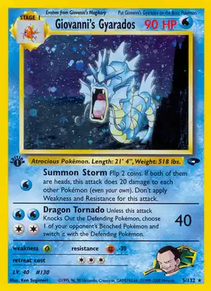 Giovanni's Gyarados 5/132 Gym Challenge 1st Edition