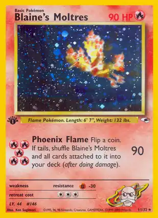 Blaine's Moltres 1/132 Gym Heroes 1st Edition