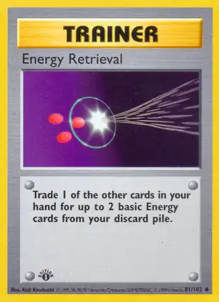 Energy Retrieval 81/102 Base Set 1st Edition