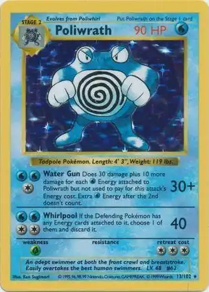 Poliwrath 13/102 Base Set Shadowless