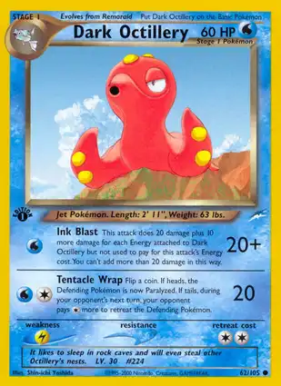 Dark Octillery 62/105 Neo Destiny 1st Edition