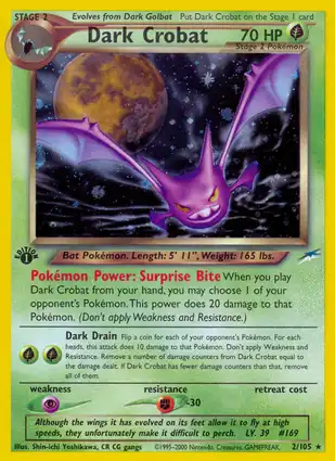 Dark Crobat 2/105 Neo Destiny 1st Edition