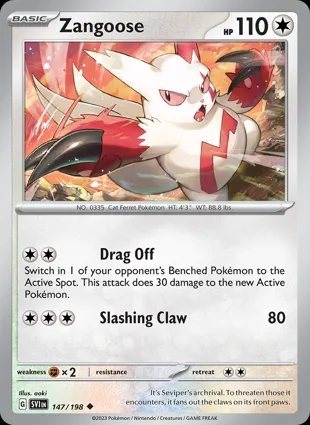 Zangoose 147/198 Scarlet & Violet