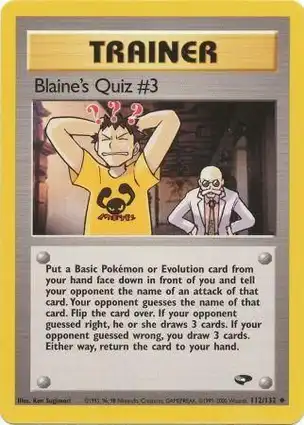 Blaine's Quiz #3 112/132 Gym Challenge
