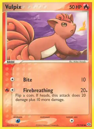 Vulpix 72/106 EX Emerald