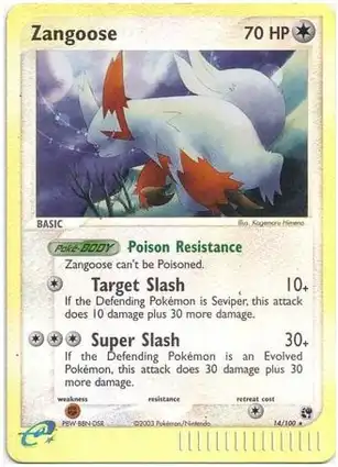 Zangoose 14/100 EX Sandstorm