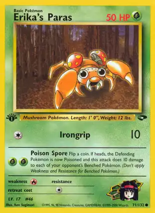 Erika's Paras 71/132 Gym Challenge 1st Edition