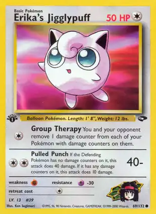 Erika's Jigglypuff 69/132 Gym Challenge 1st Edition