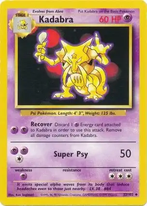 Kadabra 32/102 Base Set Unlimited
