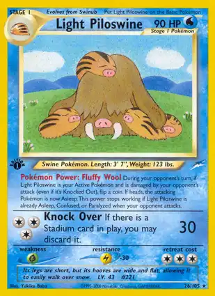 Light Piloswine 26/105 Neo Destiny 1st Edition