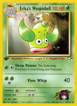 Erika's Weepinbell 49/132 Gym Heroes 1st Edition