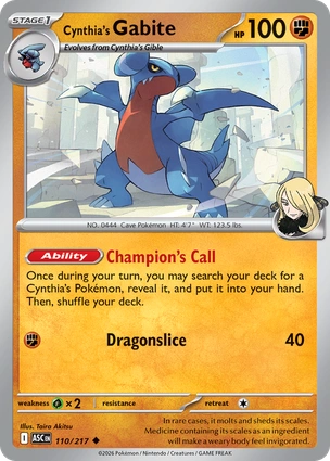 Cynthia's Gabite 110/217 Ascended Heroes