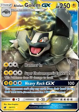Alolan Golem-GX 34/111 Crimson Invasion