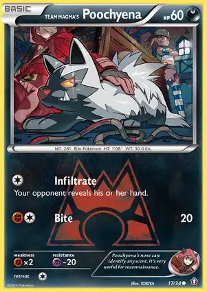 Team Magma's Poochyena 17/34 Double Crisis