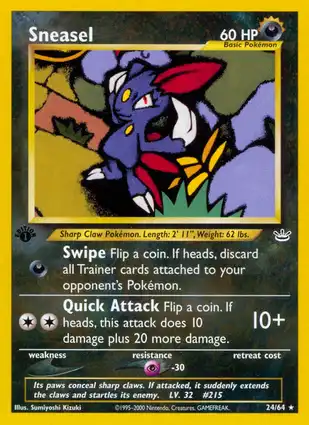 Sneasel 24/64 Neo Revelation 1st Edition
