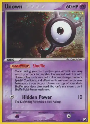 Unown Y/28 EX Unseen Forces