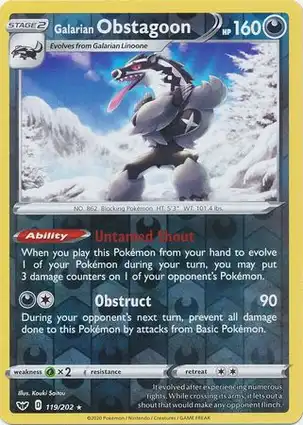 Galarian Obstagoon 119/202 Sword & Shield