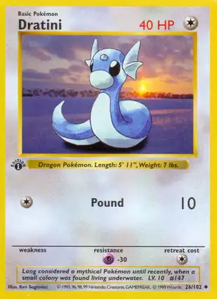 Dratini 26/102 Base Set 1st Edition