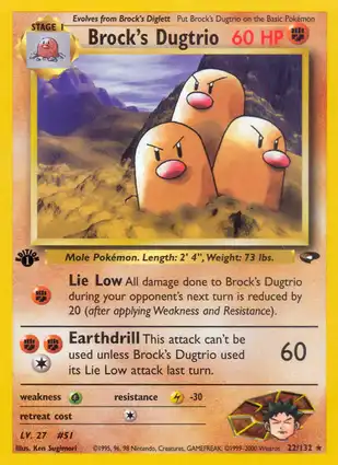 Brock's Dugtrio 22/132 Gym Challenge 1st Edition