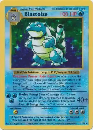 Blastoise 2/102 Base Set Shadowless