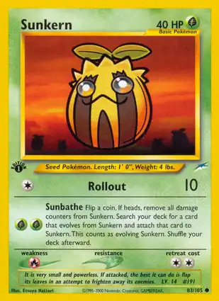 Sunkern 83/105 Neo Destiny 1st Edition