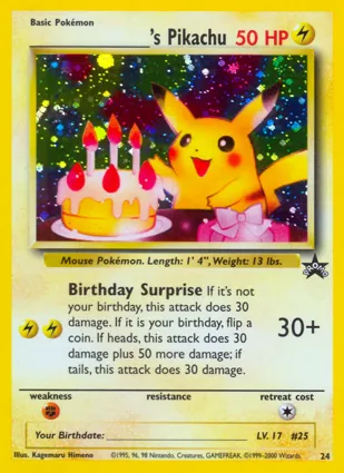 Birthday Pikachu 24 Wizards of the Coast Promos