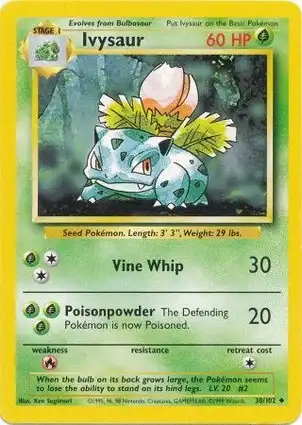 Ivysaur 30/102 Base Set Unlimited