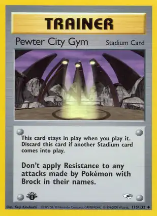 Pewter City Gym 115/132 Gym Heroes 1st Edition