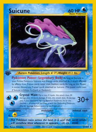 Suicune 27/64 Neo Revelation 1st Edition