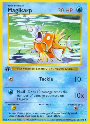 Magikarp 35/102 Base Set 1st Edition