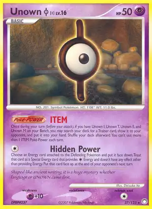 Unown I 37/123 Mysterious Treasures