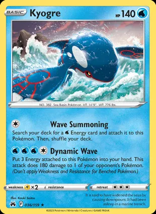 Kyogre 036/159 Crown Zenith